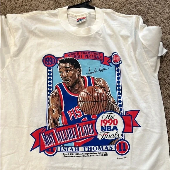 Never worn Vintage NBA Finals Graphic Isiah Thomas T-Shirt - Picture 3 of 6